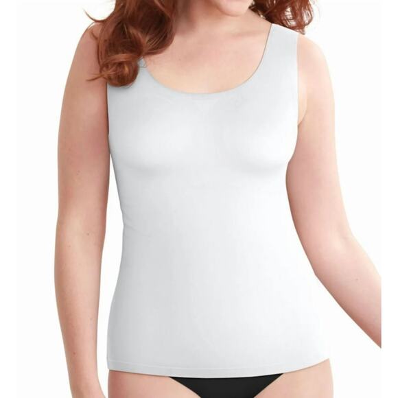 Bali Plus Size Women's Easy Lite Slimming Tank White Size XL 0778 - Picture 1 of 3